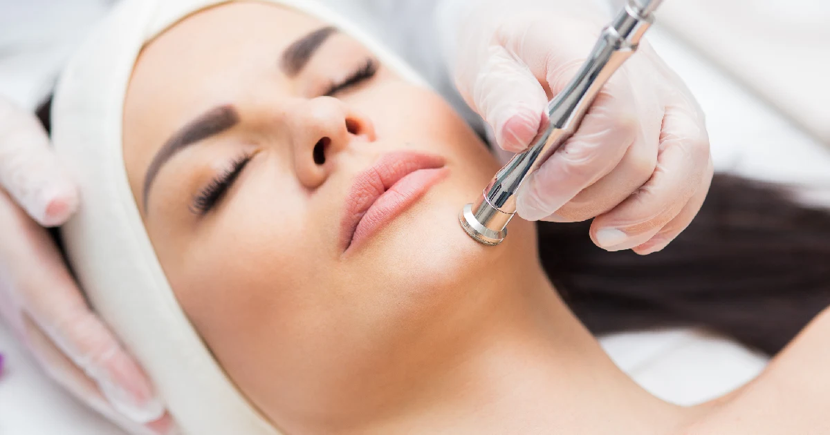 woman receiving a microdermabrasion facial treatment in Ashburn, VA